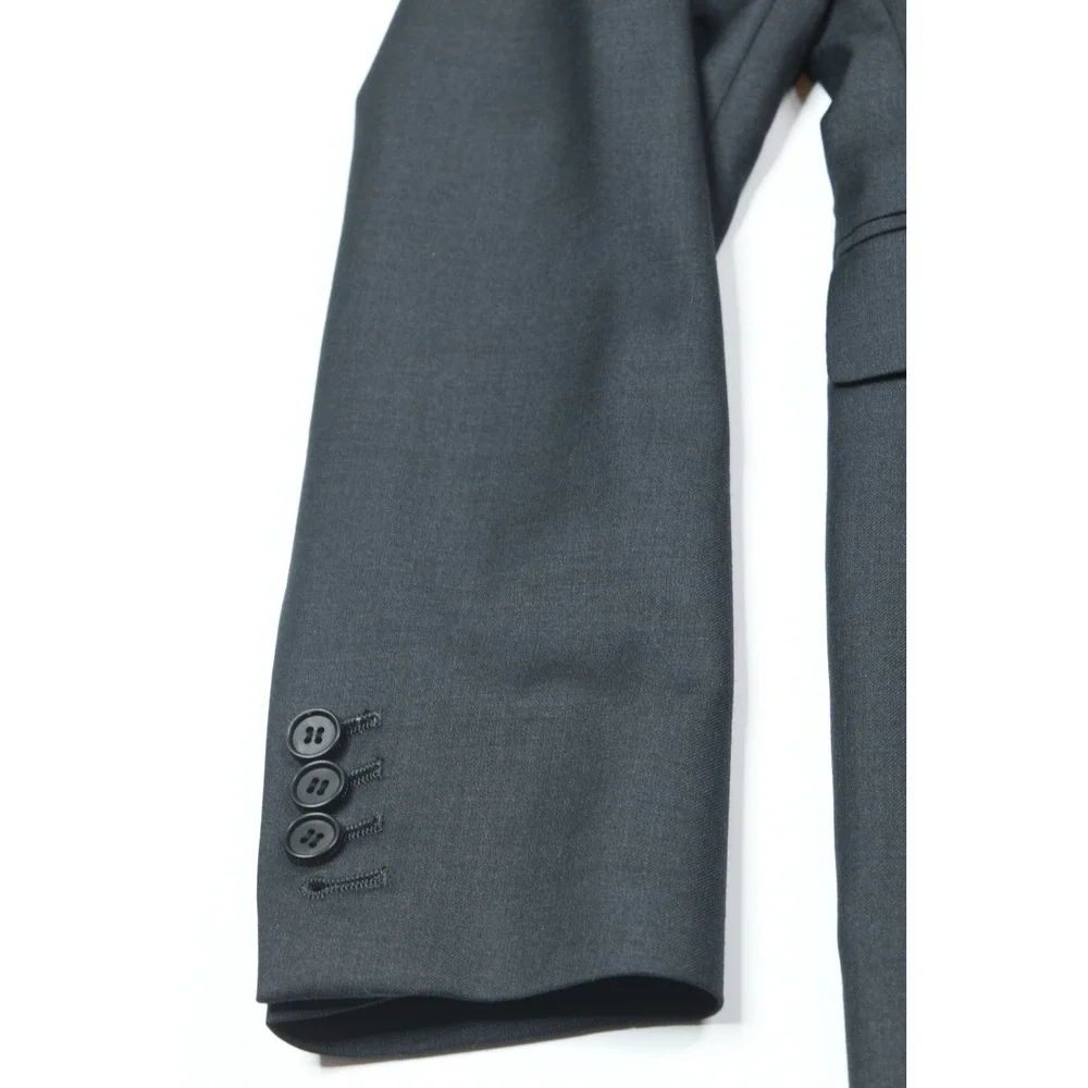 ALLSAINTS Karlsen Blazer Mens 36S Gray Two-Button 100% Wool Slim Fit